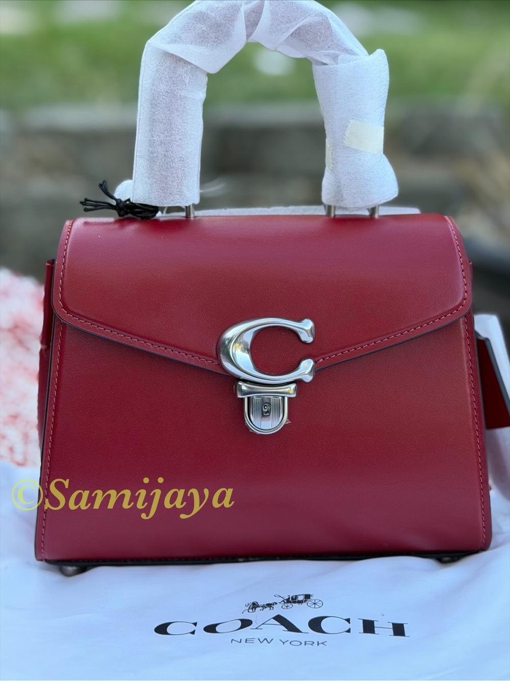 Coach Sammy 21 Top Handle Bag With Dragon Charm Lunar Limited Edition